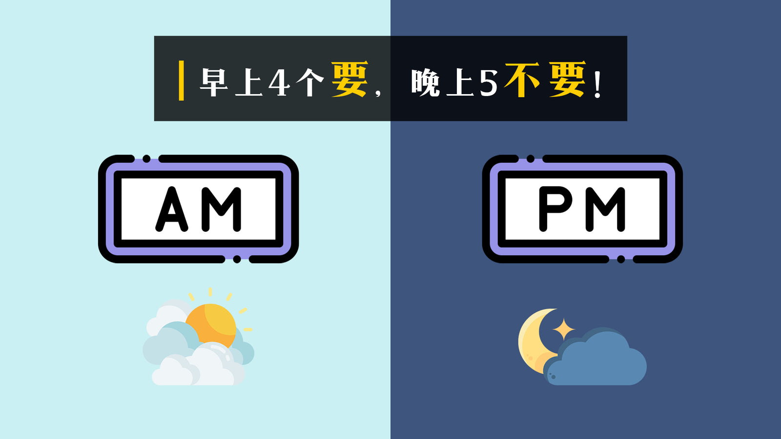 早上4个要,晚上5不要!