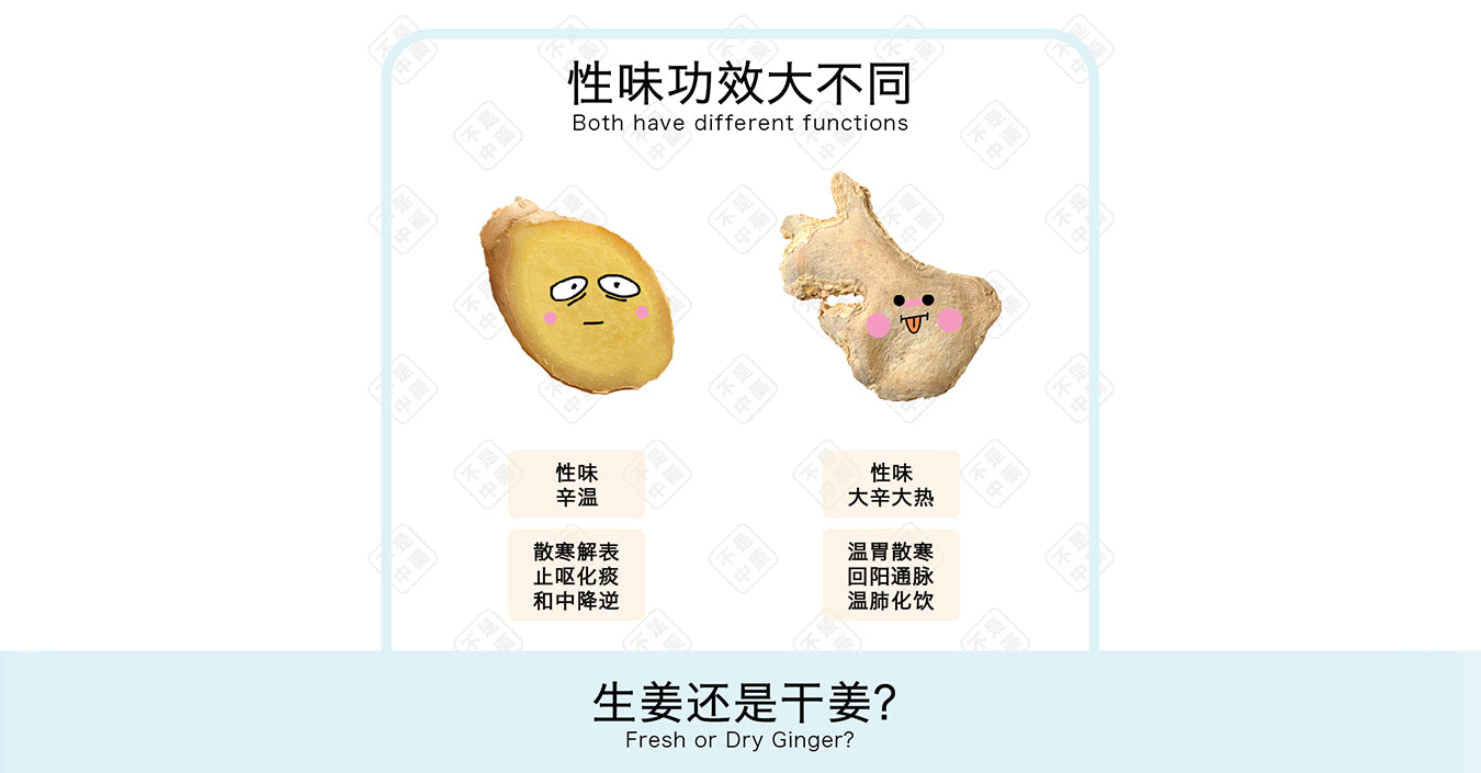 【养生食材】  干姜，生姜的区别